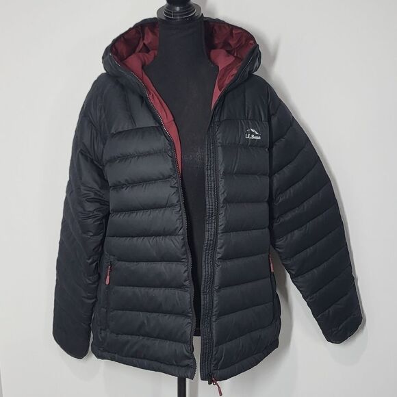 Plus Size L.L.Bean Women's Black Puffer Coat With Hood - Picture 1 of 13
